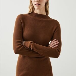 RAILS “Shiloh” Top – Fox Brown Ribbed Organic Cotton Silk Sweater – Size S Small